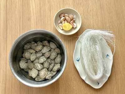 ニンニクあさり春雨の作り方：1