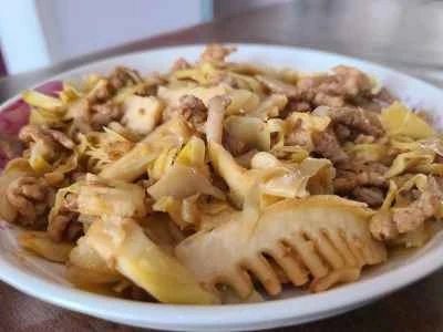 細切り豚肉とたけのこと炒め物の作り方：11