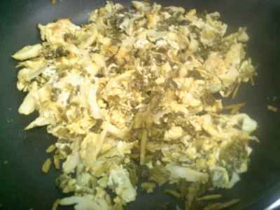 たけのこと漬物と卵の炒め物の作り方：6