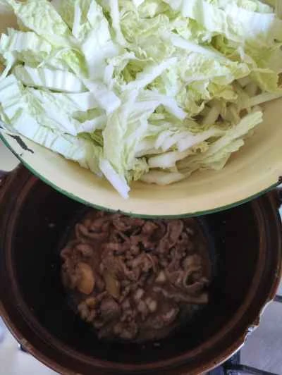 白菜とエノキ茸の豚肉煮込みの作り方：6