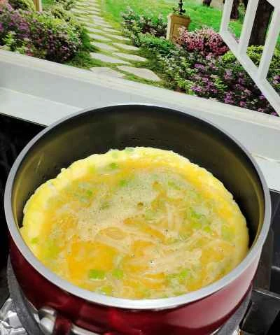 小魚とネギ入り目玉焼きの作り方：5