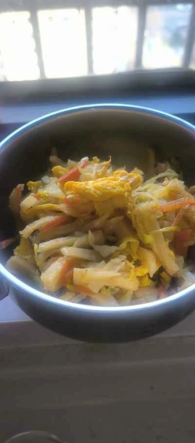 キャベツと卵のパンケーキ炒めの作り方：5