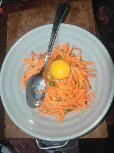 にんじんと卵のパンケーキのレシピ手順：2