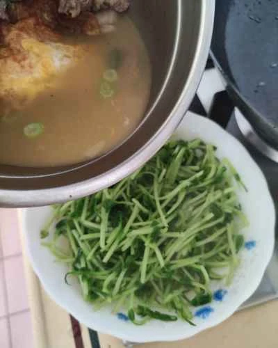 豆苗のスープ煮の作り方：7