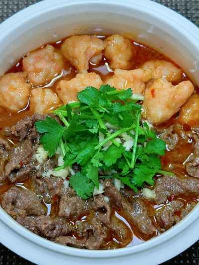 牛肉とエビのペーストの鍋のレシピ