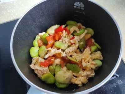 赤ピーマン、そら豆、卵の卵炒めの作り方：5