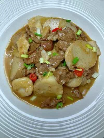 タロイモと牛肉のレシピ