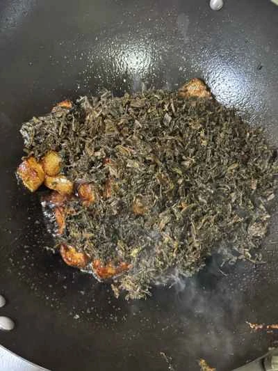 塩漬けカラシナ入り蒸し豚バラ肉の作り方：7