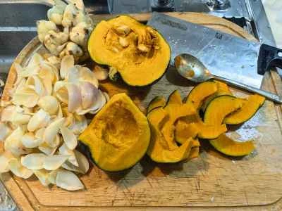 ユリ焼きカボチャの作り方：1
