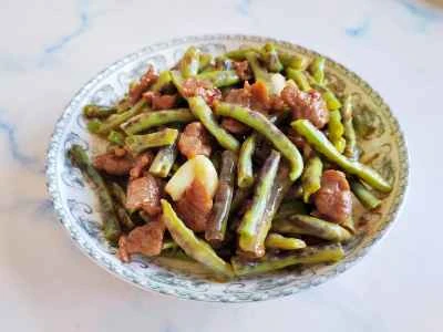 ササゲと牛肉の炒め物のレシピ