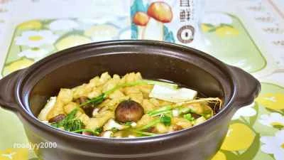 松茸、豆腐、揚げ豆腐のパフキャセロールの作り方：9