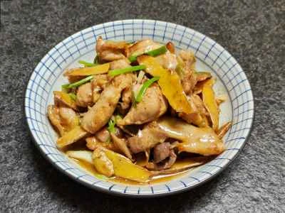 鶏肉と生姜とネギの炒め物の作り方：9