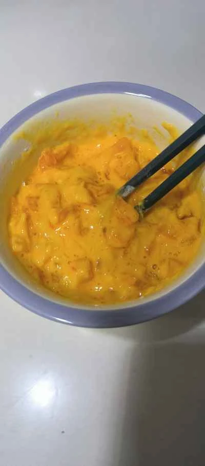 トマトと卵のパンケーキのレシピ手順：3