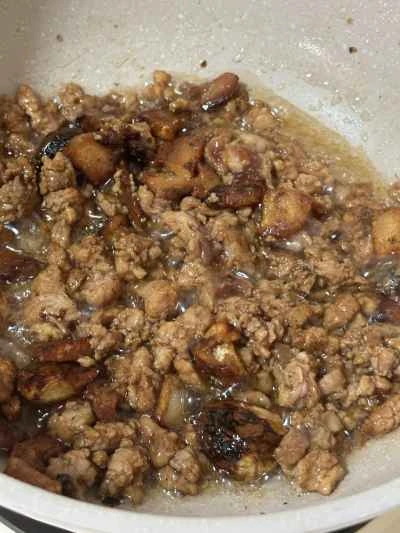 ひき肉とインゲン豆の作り方：5