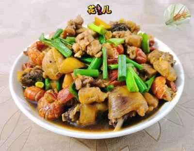 ロブスターテール入り鶏肉の煮込みのレシピ