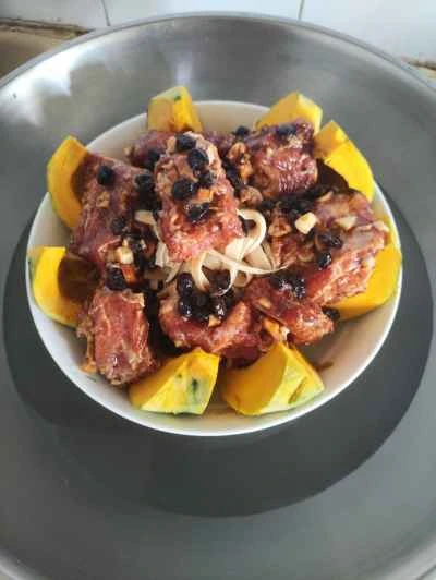 ベビーカボチャ入り蒸し豚スペアリブの作り方：6