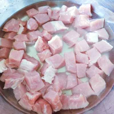 パイナップル入り酢豚のレシピ手順：4