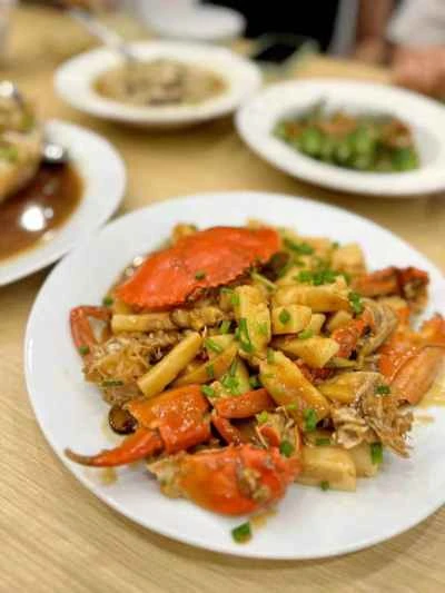 生姜とネギとカニの餅炒めのレシピ