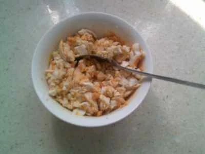 塩漬けアヒルの卵とナスのサラダの作り方：2