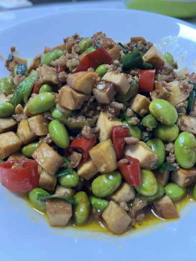 枝豆と干し豆腐の炒め物の作り方：13