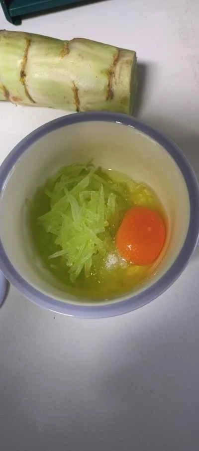 レタスと卵のパンケーキを作る手順：1