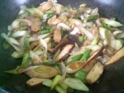 五香粉とネギの炒め物を使った豆腐の作り方：11