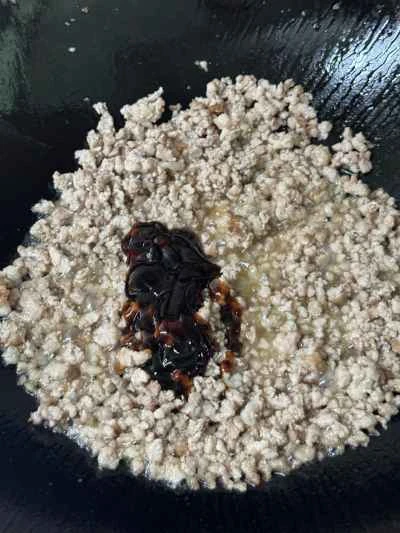 ひき肉入りエンドウ豆炒めの作り方：4