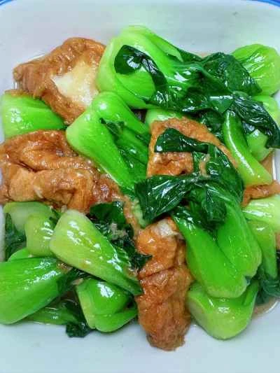 上海白菜の揚げグルテン炒めの作り方：12