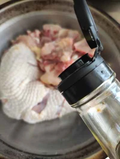 蒸し鶏と栗のレシピ手順：3