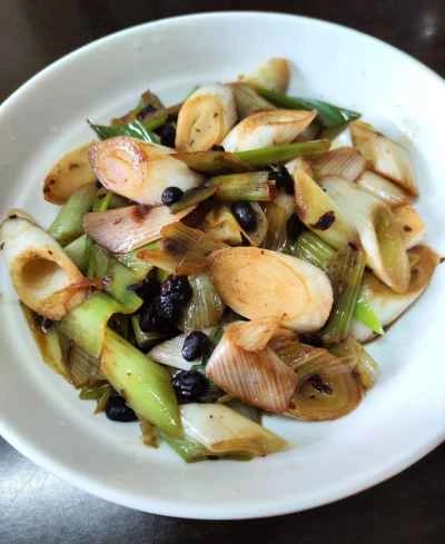 ネギと黒豆の炒め物のレシピ