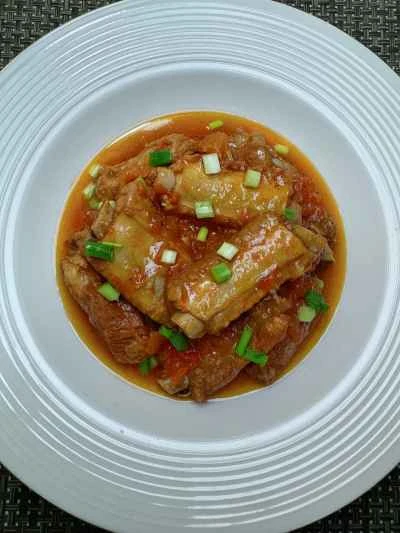 トマトと豚肉のリブの作り方：12