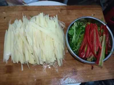 ホット＆サワーシュレッドポテトの作り方：4