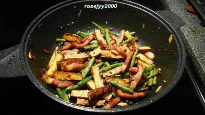 塩漬け豚肉と乾燥豆腐のインゲン炒めの作り方：8