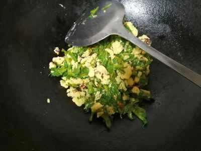 ホウキバナ卵炒めの作り方：4