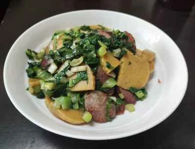 中華ソーセージ入りキビ餅炒めの作り方：8