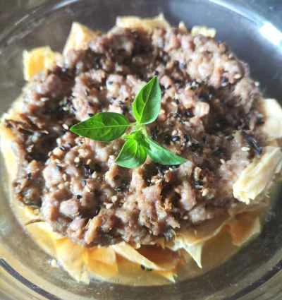 ひき肉と豆腐の皮の蒸し煮のレシピ