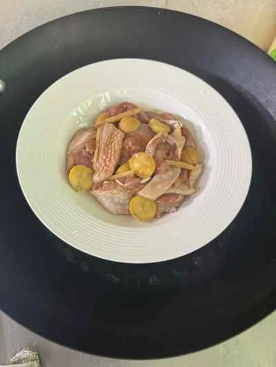 蒸し鶏と栗のレシピ手順：9