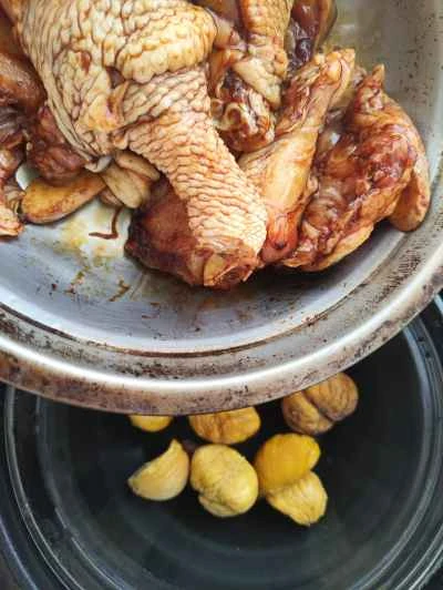 蒸し鶏と栗のレシピ手順：6