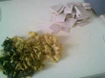 漬物、枝豆、豆腐皮の炒め物の作り方：3