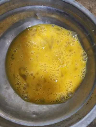 ネギ入り目玉焼きの作り方：2