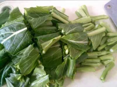 卵餃子、チンゲン菜、サツマイモ麺の作り方：4