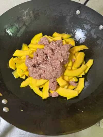 ひき肉入りかぼちゃ炒めの作り方：6