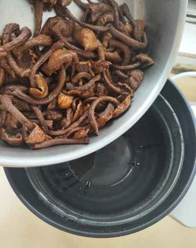 野生キノコ入り蒸し鶏もも肉の作り方：6