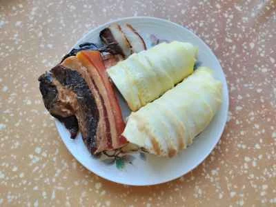 冬筍入り蒸し豚肉の作り方：1