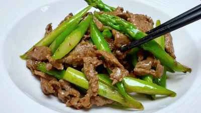 アスパラガスと牛肉の炒め物のレシピ