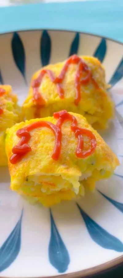 エビと卵のパンケーキの作り方：5