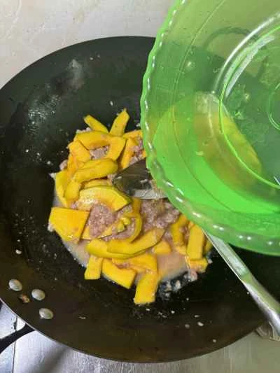 ひき肉入りかぼちゃ炒めの作り方：7