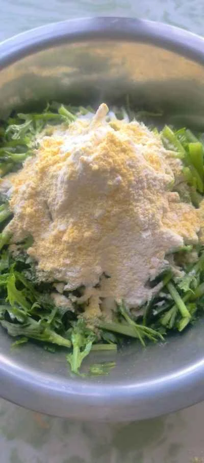 蒸し菊菜のレシピ手順：2