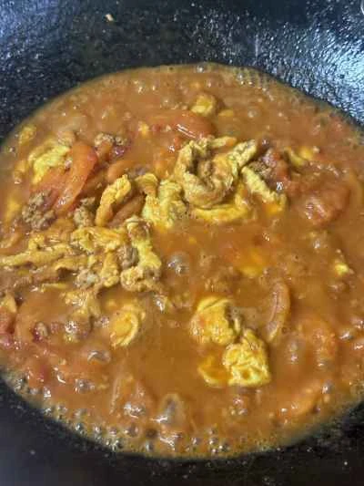 トマト、卵、ひき肉の作り方：12