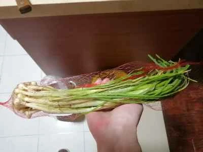 アサリと野生の玉ねぎの炒め物の作り方：1